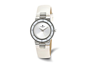 Ladies Charles Hubert Stainless White Mother of Pearl 32mm Watch