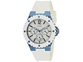Guess Women's Overdrive White Rubber Strap Watch