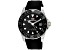 Seapro Men's Agent GMT Black Dial and Bezel, Black Rubber Strap Watch