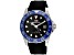 Seapro Men's Agent GMT Black Dial, Blue Bezel, Black Rubber Strap Watch