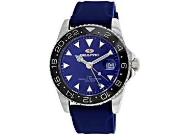 Picture of Seapro Men's Agent GMT Blue Dial, Black Bezel, Blue Rubber Strap Watch