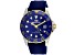 Seapro Men's Agent GMT Blue Dial and Bezel, Blue Rubber Strap Watch