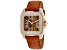 Christian Van Sant Women's Radieuse Brown Dial, White Bezel, Brown Leather Strap Watch