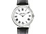 Mathey Tissot Men's City White Dial and Bezel, Black Leather Strap Watch