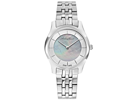 Mathey Tissot Women's Tacy White Dial, Gray Bezel, Stainless Steel Watch