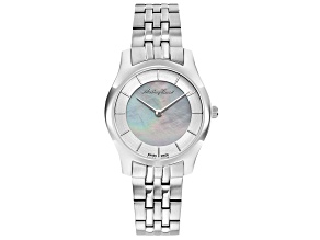 Mathey Tissot Women's Tacy White Dial, Gray Bezel, Stainless Steel Watch