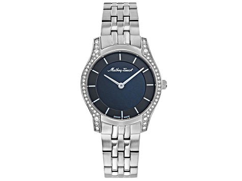 Mathey Tissot Women's Tacy Black Dial, Gray Bezel, Stainless Steel Watch