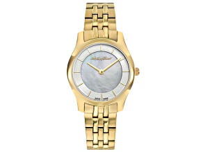 Mathey Tissot Women's Tacy White Dial, Yellow Stainless Steel Watch
