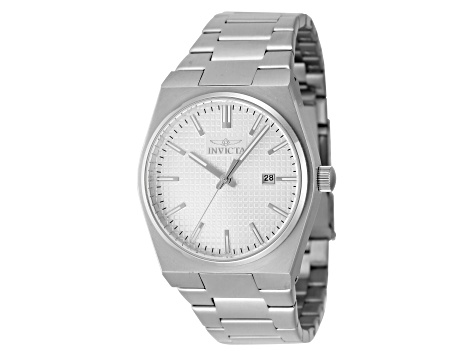 Invicta Silver Stainless Steel Watch with White Dial Amazon.com: Invicta Men main image 4
