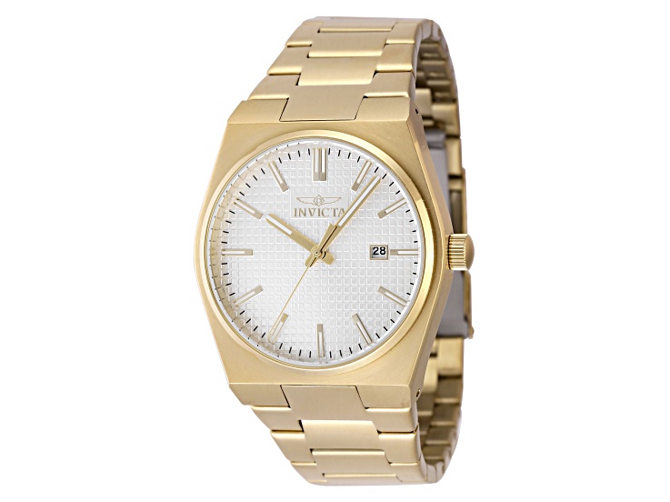 Invicta Speedway 40mm White Dial Yellow Stainless Steel Quartz Watch