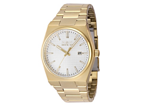 Invicta Speedway 40mm White Dial Yellow Stainless Steel Quartz Watch