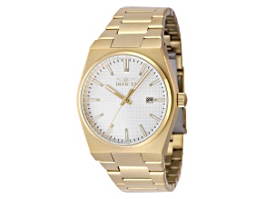 Invicta Speedway 40mm White Dial Yellow Stainless Steel Quartz Watch