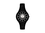 Versus Versace Fire Island Watch 39mm Black with Stainless Steel details Enamel Dial Silicone Strap