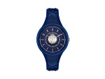 Versus Versace Fire Island Watch 39mm Blue with Stainless Steel details Enamel Dial Silicone Strap