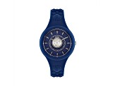 Versus Versace Fire Island Watch 39mm Blue with Stainless Steel details Enamel Dial Silicone Strap