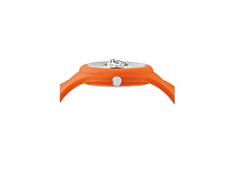 Versus Versace Fire Island Watch 39mm Orange with Stainless Steel details Enamel Dial Silicone Strap