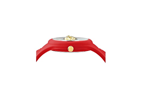 Versus Versace Fire Island Watch 39mm Red with Gold Tone details Enamel Dial Silicone Strap