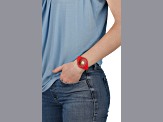 Versus Versace Fire Island Watch 39mm Red with Gold Tone details Enamel Dial Silicone Strap