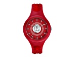 Versus Versace Fire Island Watch 39mm Red with Stainless Steel details Enamel Dial Silicone Strap