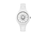 Versus Versace Fire Island Watch 39mm White with Stainless Steel details Enamel Dial Silicone Strap