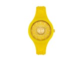 Versus Versace Fire Island Watch 39mm Yellow with Gold Tone details Enamel Dial Silicone Strap