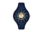 Versus Versace Fire Island Watch 39mm Blue with Gold Tone details Enamel Dial Silicone Strap