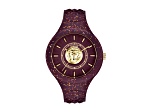 Versus Versace Fire Island 39MM Burgundy Case W/ IP Yellow Gold details Enamel Dial Silicone Strap