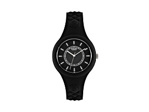 Versus Versace Fire Island Watch 39mm Black with Stainless Steel details Enamel Dial Silicone Strap