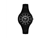 Versus Versace Fire Island Watch 39mm Black with Stainless Steel details Enamel Dial Silicone Strap