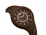 Versus Versace Fire Island Watch 39mm Brown with Rose details Enamel Dial Silicone Strap