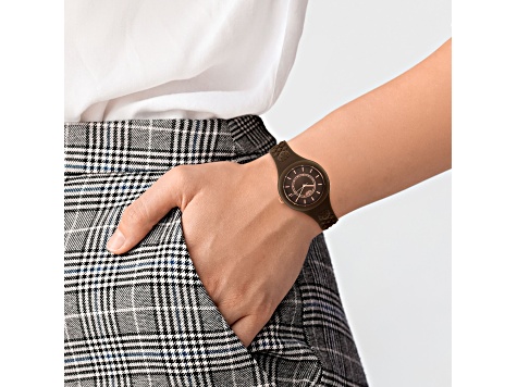 Versus Versace Fire Island Watch 39mm Brown with Rose details Enamel Dial Silicone Strap