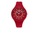 Versus Versace Fire Island Watch 39mm Red with Stainless Steel details Enamel Dial Silicone Strap