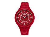 Versus Versace Fire Island Watch 39mm Red with Stainless Steel details Enamel Dial Silicone Strap