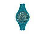 Versus Versace Fire Island Watch 39mm Green with Gold Tone details Enamel Dial Silicone Strap