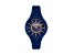 Versus Versace Fire Island Watch 39mm Blue with Gold Tone details Enamel Dial Silicone Strap