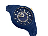 Versus Versace Fire Island Watch 39mm Blue with Gold Tone details Enamel Dial Silicone Strap