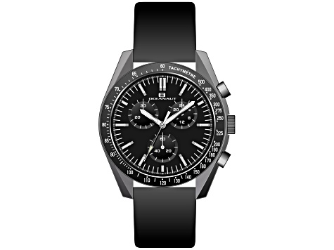 Oceanaut Men's Orbit Black Dial, Black Leather Strap Watch