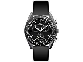 Oceanaut Men's Orbit Black Dial, Black Leather Strap Watch