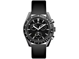 Oceanaut Men's Orbit Black Dial, Black Leather Strap Watch