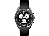 Oceanaut Men's Orbit Black Dial, Black Leather Strap Watch