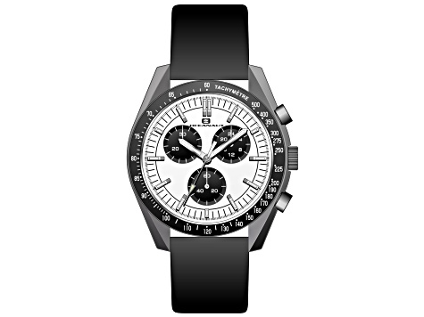 Oceanaut Men's Orbit White Dial, Black Leather Strap Watch