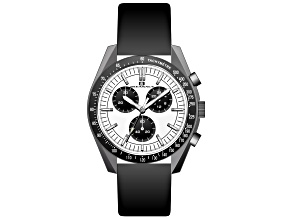 Oceanaut Men's Orbit White Dial, Black Leather Strap Watch