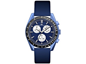 Oceanaut Men's Orbit Blue Dial, Blue Leather Strap Watch
