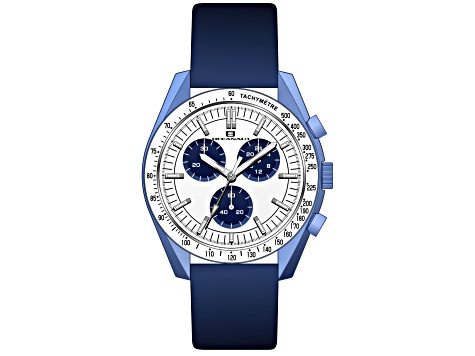 Oceanaut Men's Orbit White Dial, Blue Leather Strap Watch - 1BGWTF | JTV.com