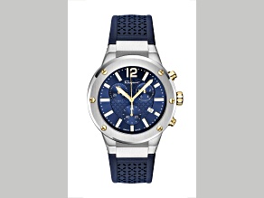 F-80 Chrono Watch 42mm Stainless Steel Case Blue Guilloché Dial Silicone Strap