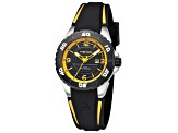 Head Men's Vancouver 3 36mm Quartz Black Dial Black Silicone Strap Watch