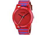 Nixon Women's Mod Red Dial Red with Blue Accents Fabric Strap Watch