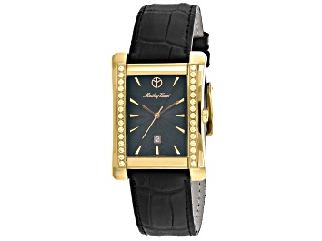 Picture of Mathey Tissot Women's Evasion II Black Dial, Black Leather Strap Watch