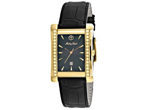 Mathey Tissot Women's Evasion II Black Dial, Black Leather Strap Watch