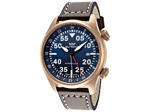 Glycine Men's Airpilot GMT 44mm Blue Dial Leather Watch